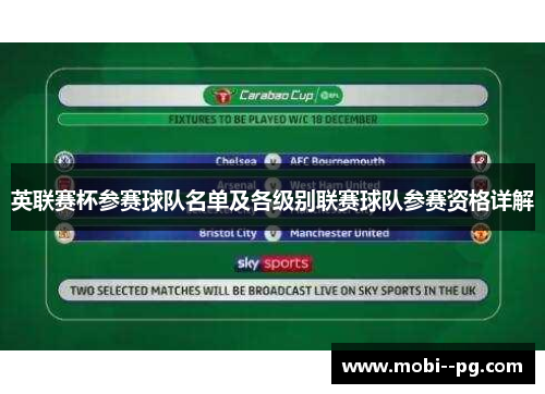 英联赛杯参赛球队名单及各级别联赛球队参赛资格详解 英联赛杯参赛球队名单及各级别联赛球队参赛资格详解