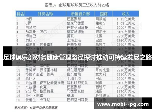 足球俱乐部财务健康管理路径探讨推动可持续发展之路