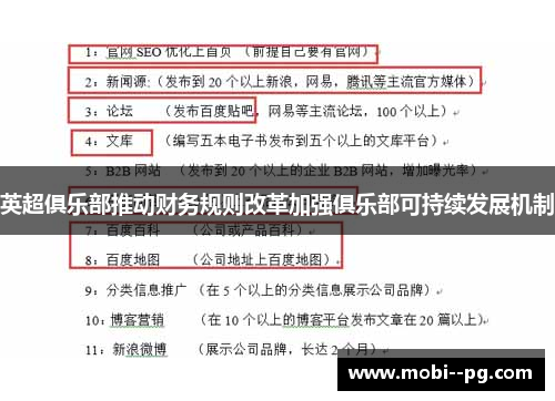 英超俱乐部推动财务规则改革加强俱乐部可持续发展机制 英超俱乐部推动财务规则改革加强俱乐部可持续发展机制